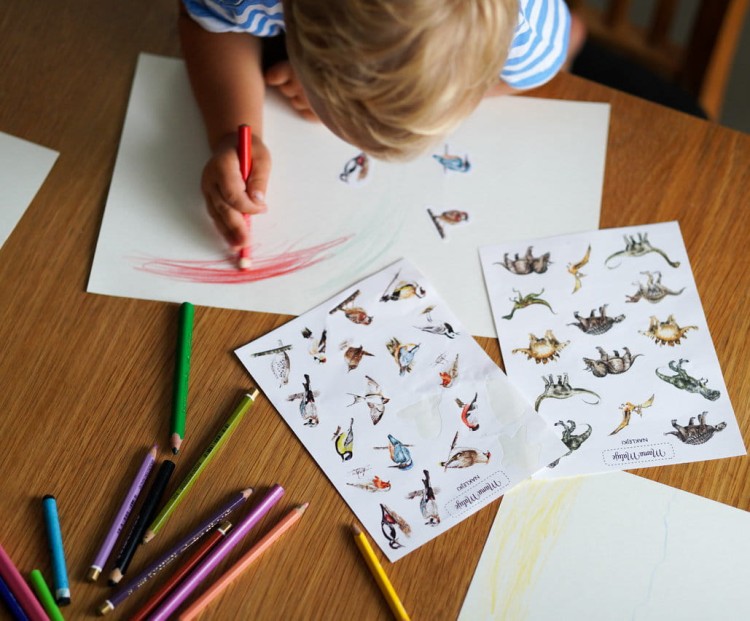 Naklejki ptaki rysowanie