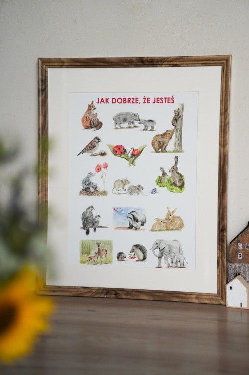 Plakat Jak dobrze, że jesteś A3 w ramce